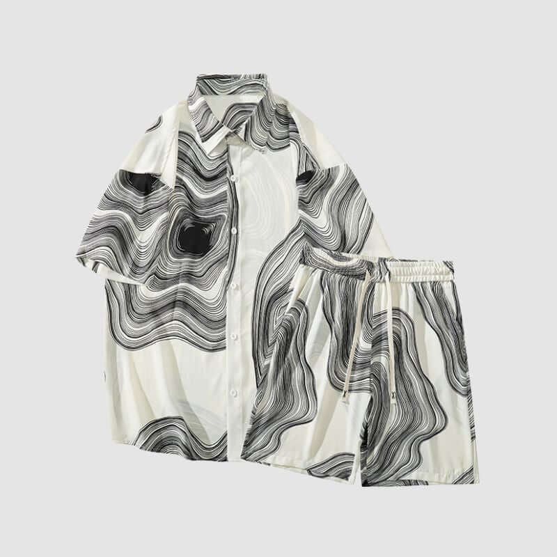 Style Core Aesthetics, New Style Trends Ice Silk Shirt Sets