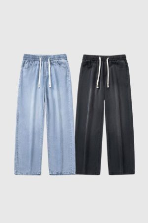 Style Core Aesthetics, New Style Trends Ice Silk Solid Jeans