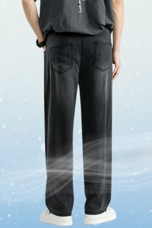 Style Core Aesthetics, New Style Trends Ice Silk Solid Jeans