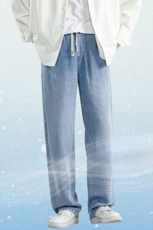 Style Core Aesthetics, New Style Trends Ice Silk Solid Jeans
