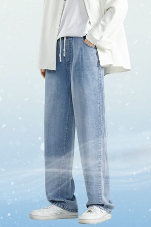 Style Core Aesthetics, New Style Trends Ice Silk Solid Jeans