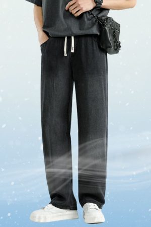 Style Core Aesthetics, New Style Trends Ice Silk Solid Jeans