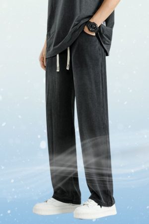 Style Core Aesthetics, New Style Trends Ice Silk Solid Jeans