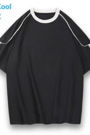 Style Core Aesthetics, New Style Trends Ice Silk Stripe Contrast Tee