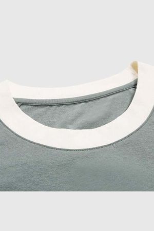 Style Core Aesthetics, New Style Trends Ice Silk Stripe Contrast Tee