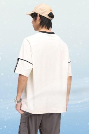 Style Core Aesthetics, New Style Trends Ice Silk Stripe Contrast Tee