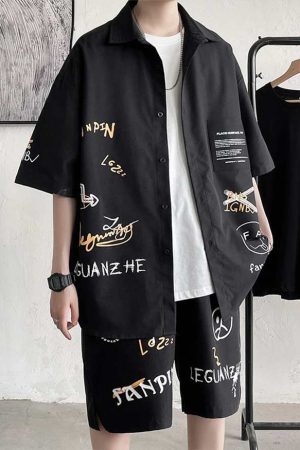 Style Core Aesthetics, New Style Trends Illustrated Shirt Set