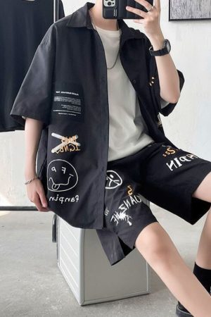 Style Core Aesthetics, New Style Trends Illustrated Shirt Set