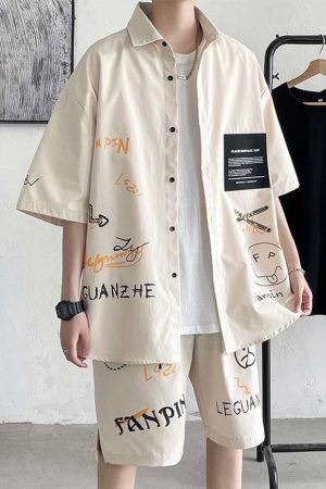 Style Core Aesthetics, New Style Trends Illustrated Shirt Set