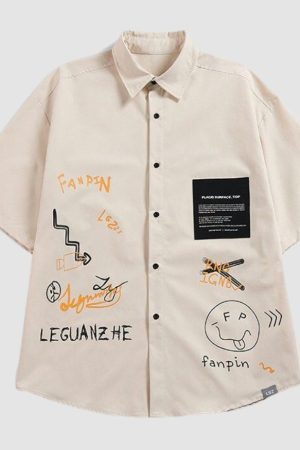 Style Core Aesthetics, New Style Trends Illustrated Shirt Set