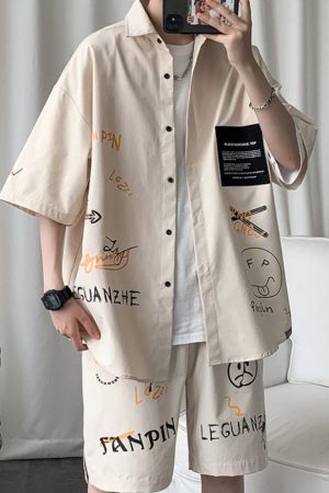 Style Core Aesthetics, New Style Trends Illustrated Shirt Set