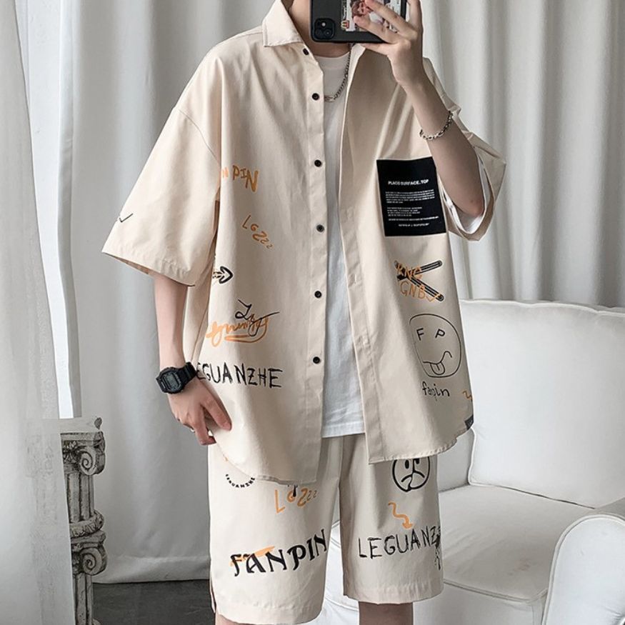 Style Core Aesthetics, New Style Trends Illustrated Shirt Set