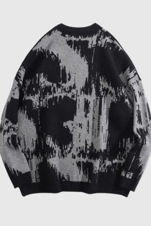 Style Core Aesthetics, New Style Trends Individualistic Tie-Dye Letter Print Sweater