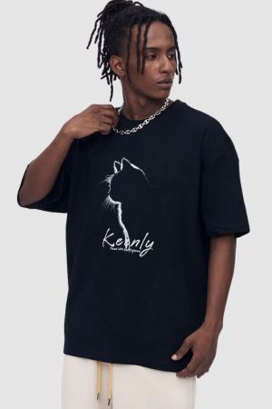 Style Core Aesthetics, New Style Trends Ink Cat Print Tee