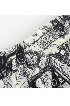 Style Core Aesthetics, New Style Trends Ink Painting Drawstring Pants