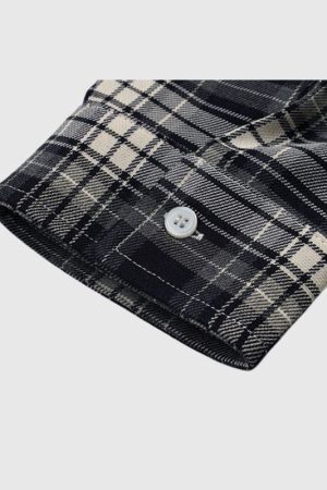 Style Core Aesthetics, New Style Trends Inkjet Gradient Plaid Shirts