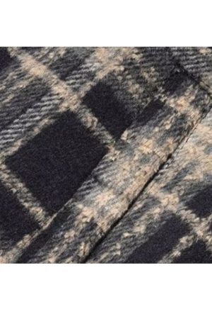 Style Core Aesthetics, New Style Trends Ins Woolen Grid Pattern Baggy Jacket