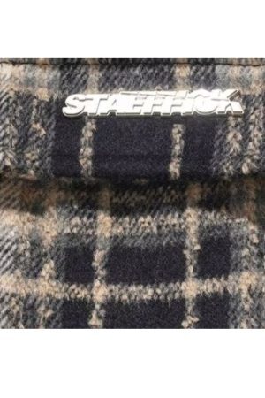 Style Core Aesthetics, New Style Trends Ins Woolen Grid Pattern Baggy Jacket