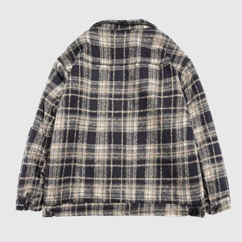 Style Core Aesthetics, New Style Trends Ins Woolen Grid Pattern Baggy Jacket Style Core Aesthetics, New Style Trends Ins Woolen Grid Pattern Baggy Jacket
