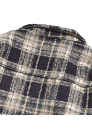 Style Core Aesthetics, New Style Trends Ins Woolen Grid Pattern Baggy Jacket