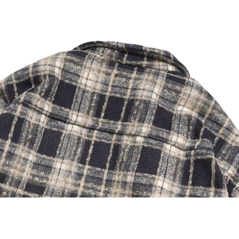 Style Core Aesthetics, New Style Trends Ins Woolen Grid Pattern Baggy Jacket Style Core Aesthetics, New Style Trends Ins Woolen Grid Pattern Baggy Jacket