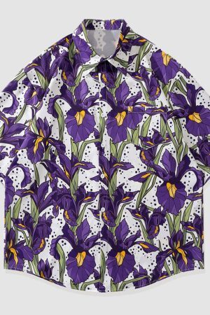 Style Core Aesthetics, New Style Trends Iris Print Summer Shirt
