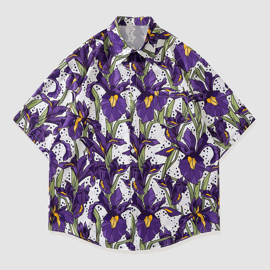 Style Core Aesthetics, New Style Trends Iris Print Summer Shirt