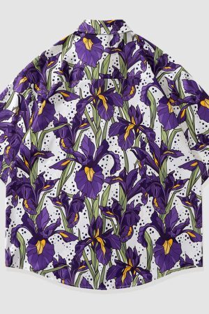 Style Core Aesthetics, New Style Trends Iris Print Summer Shirt