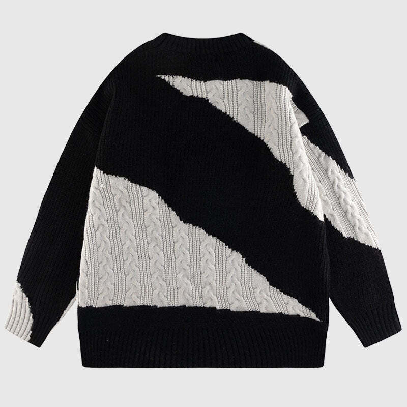 Style Core Aesthetics, New Style Trends Irregular Color-blocked Design Pullover Style Core Aesthetics, New Style Trends Irregular Color-blocked Design Pullover