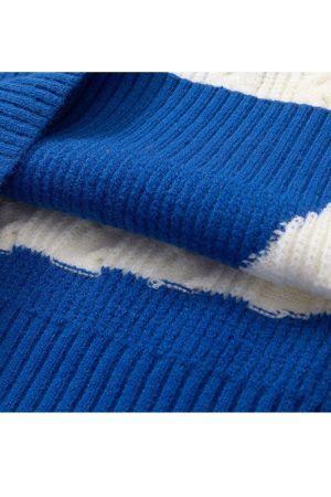 Style Core Aesthetics, New Style Trends Irregular Color-blocked Design Pullover