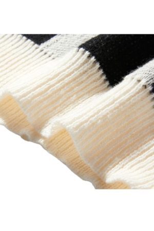 Style Core Aesthetics, New Style Trends Irregular Color Contrast Design Sweater