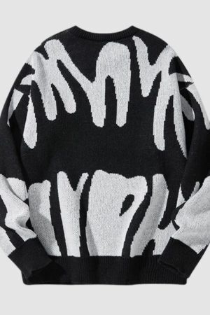 Style Core Aesthetics, New Style Trends Irregular Color Contrast Design Sweater