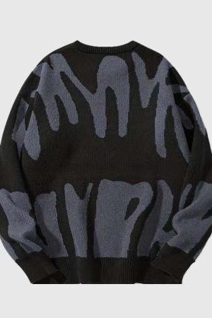 Style Core Aesthetics, New Style Trends Irregular Color Contrast Design Sweater