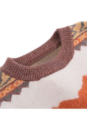 Style Core Aesthetics, New Style Trends Irregular Color Contrast Stripe Pullover