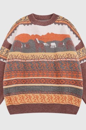 Style Core Aesthetics, New Style Trends Irregular Color Contrast Stripe Pullover