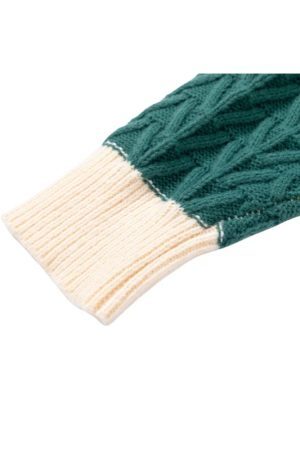 Style Core Aesthetics, New Style Trends Irregular Color Contrast Twist Design Sweater