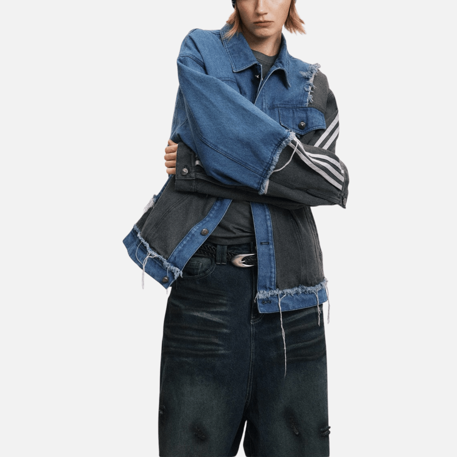 Style Core Aesthetics, New Style Trends Irregular Patchwork Denim Jacket Style Core Aesthetics, New Style Trends Irregular Patchwork Denim Jacket