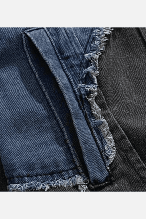 Style Core Aesthetics, New Style Trends Irregular Patchwork Denim Jacket