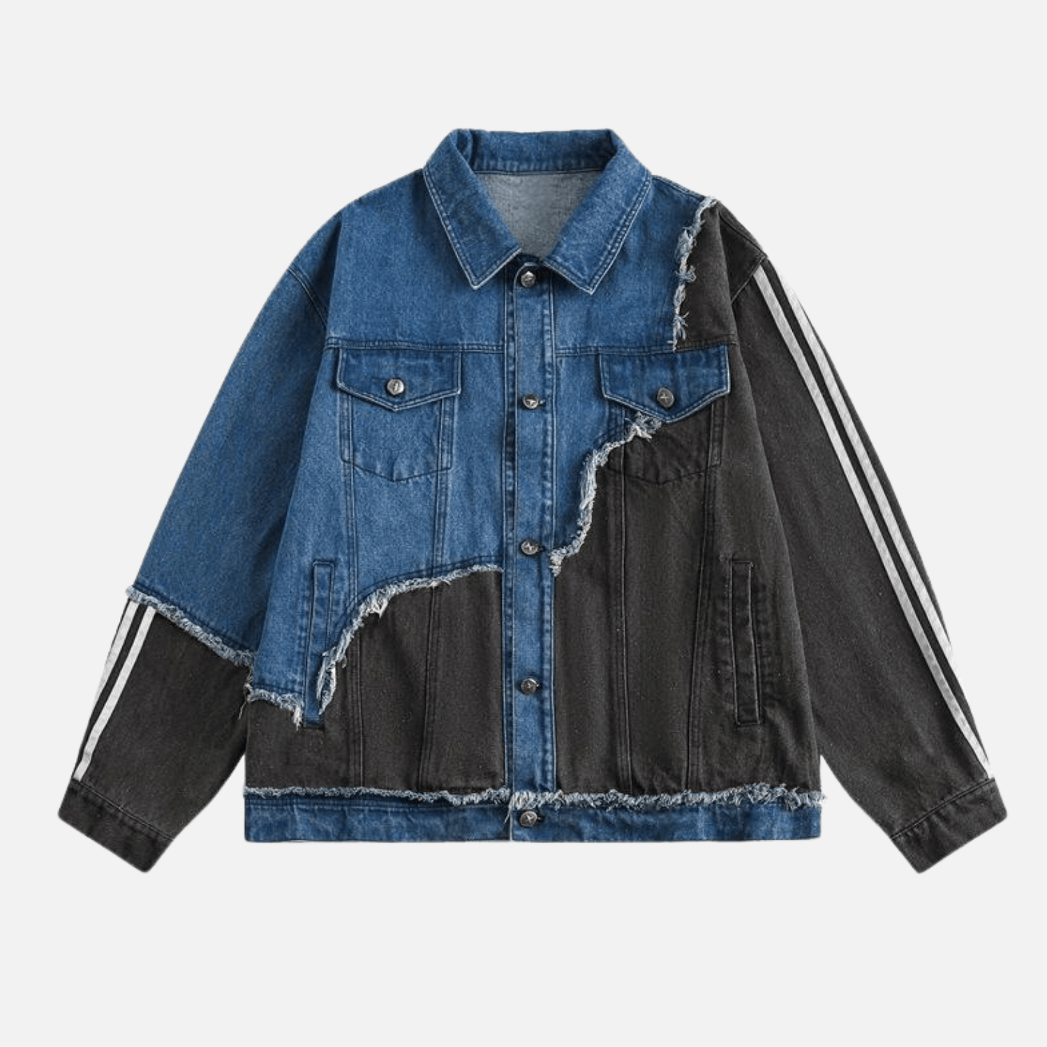 Style Core Aesthetics, New Style Trends Irregular Patchwork Denim Jacket