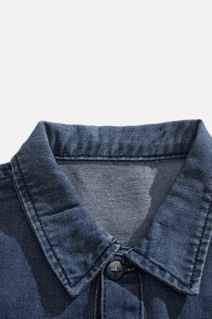 Style Core Aesthetics, New Style Trends Irregular Patchwork Denim Jacket