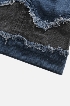 Style Core Aesthetics, New Style Trends Irregular Patchwork Denim Jacket