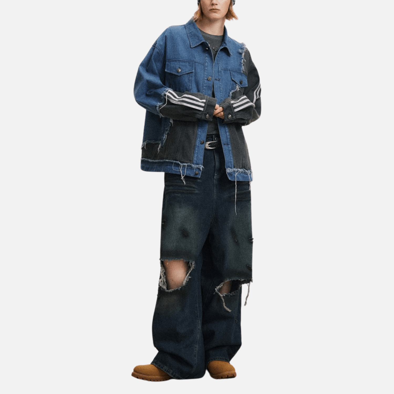 Style Core Aesthetics, New Style Trends Irregular Patchwork Denim Jacket Style Core Aesthetics, New Style Trends Irregular Patchwork Denim Jacket