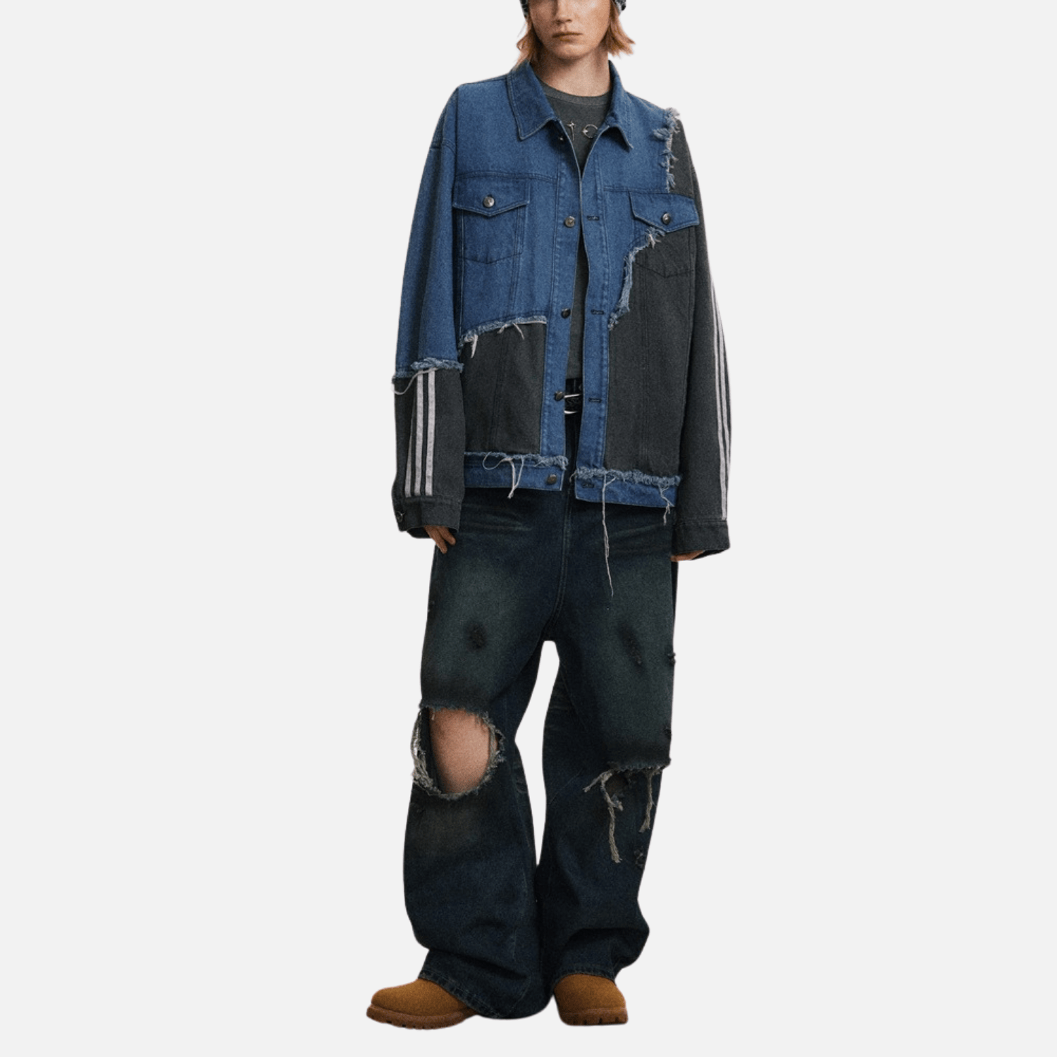 Style Core Aesthetics, New Style Trends Irregular Patchwork Denim Jacket Style Core Aesthetics, New Style Trends Irregular Patchwork Denim Jacket