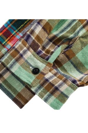 Style Core Aesthetics, New Style Trends Irregular Plaid Patchwork Shirt