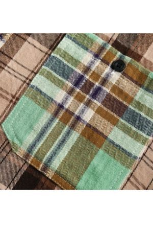 Style Core Aesthetics, New Style Trends Irregular Plaid Patchwork Shirt