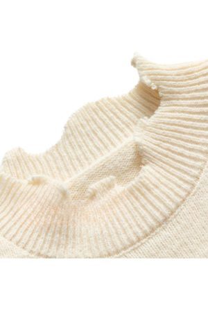 Style Core Aesthetics, New Style Trends Irregular Raw Edge Knit Pullover