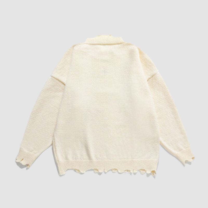 Style Core Aesthetics, New Style Trends Irregular Raw Edge Knit Pullover Style Core Aesthetics, New Style Trends Irregular Raw Edge Knit Pullover