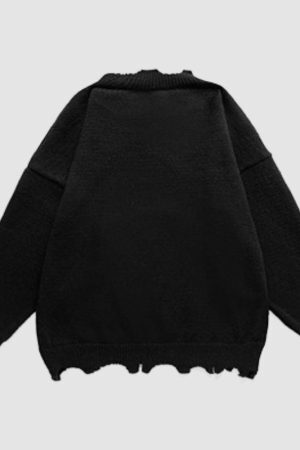 Style Core Aesthetics, New Style Trends Irregular Raw Edge Knit Pullover
