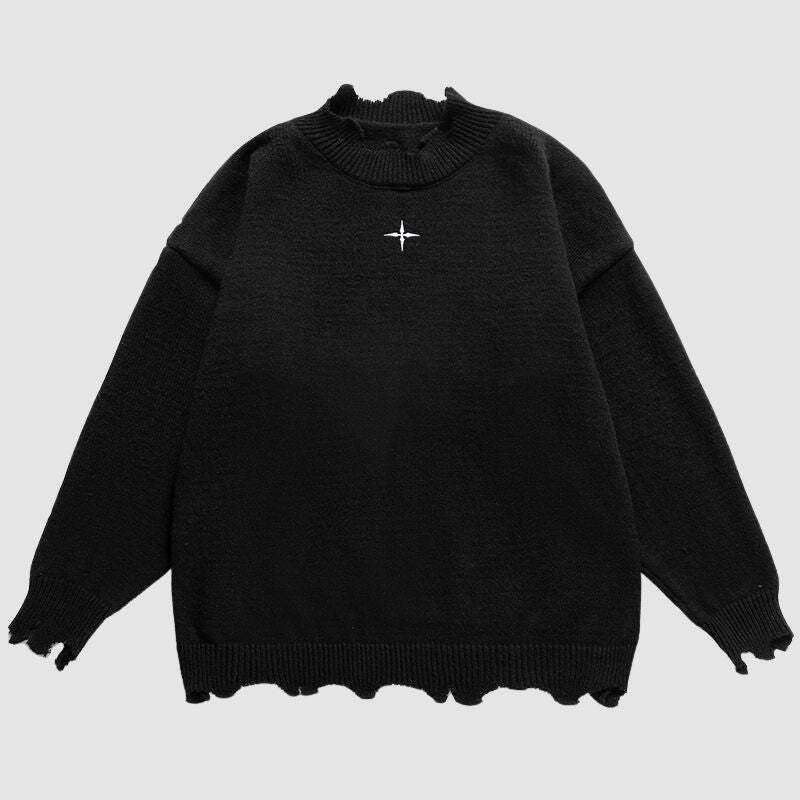 Style Core Aesthetics, New Style Trends Irregular Raw Edge Knit Pullover
