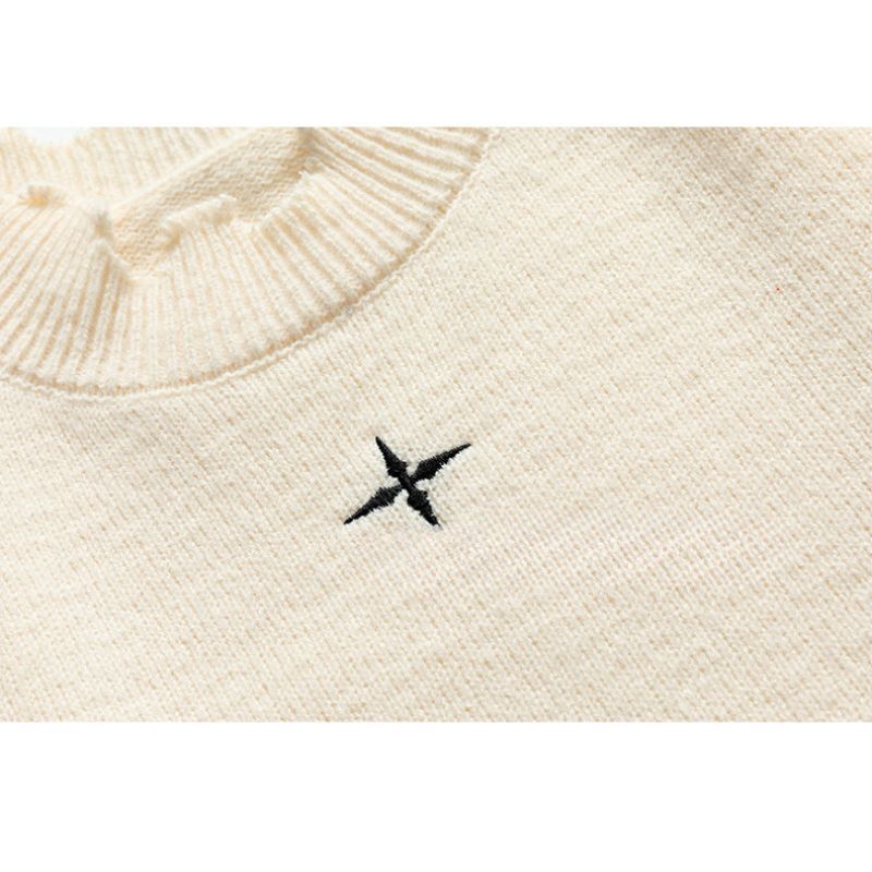 Style Core Aesthetics, New Style Trends Irregular Raw Edge Knit Pullover Style Core Aesthetics, New Style Trends Irregular Raw Edge Knit Pullover